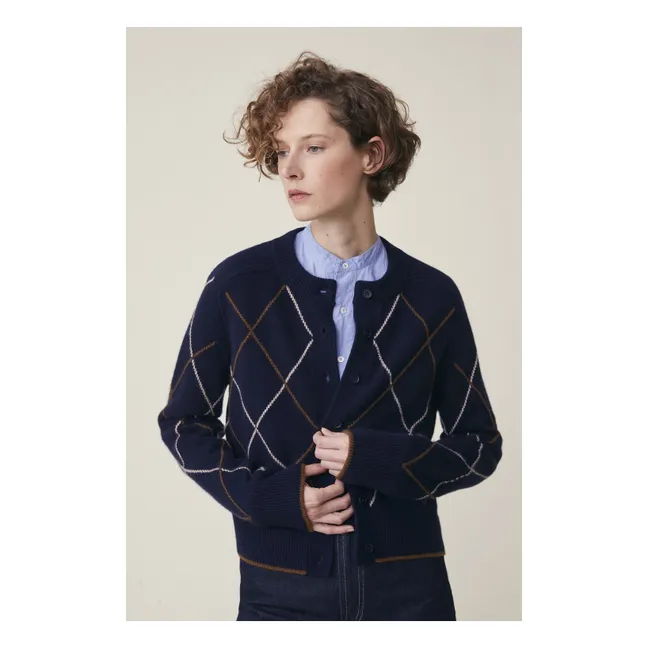 Gilet Auguste N°233 Laine Mérinos | Bleu marine