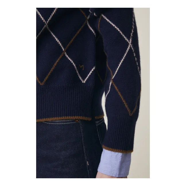 Gilet Auguste N°233 Laine Mérinos | Bleu marine