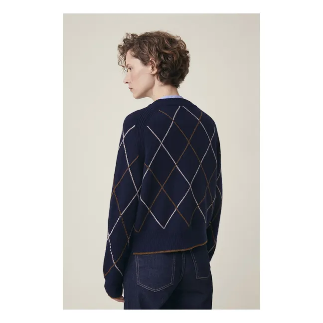 Gilet Auguste N°233 Laine Mérinos | Bleu marine