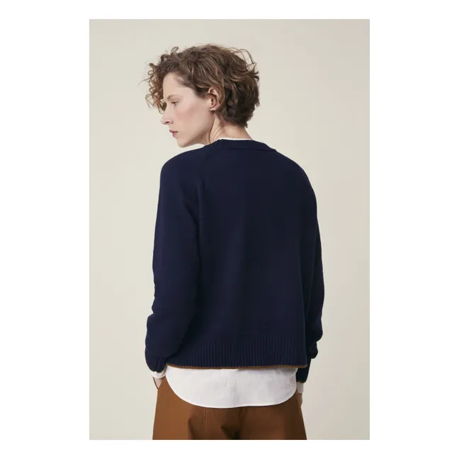 Pull Helen N°229 Laine Mérinos | Bleu marine