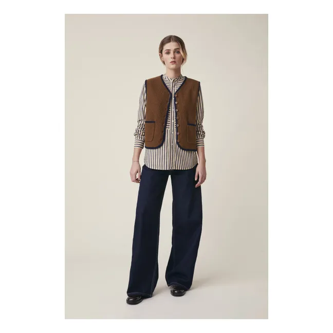 Gilet Angèle N°232 Laine Mérinos | Marron