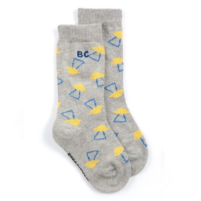 Chaussettes Soucoupes Coton Bio | Gris chiné