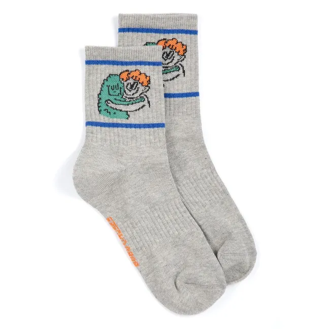 Chaussettes Monstres Coton Bio | Gris chiné