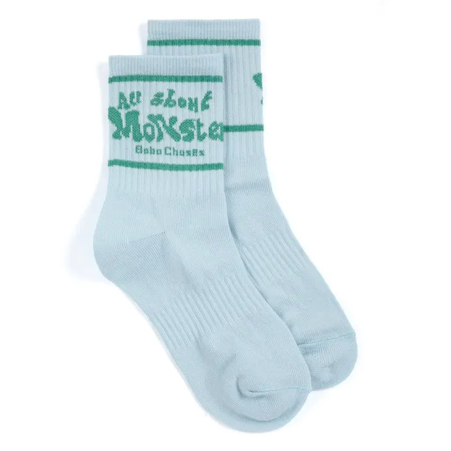 Calcetines de algodón ecológico All About Monsters | Azul Cielo