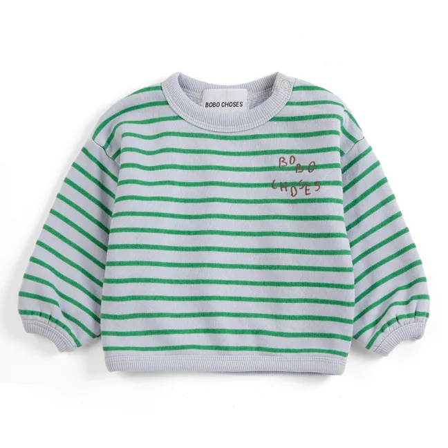 Sweat Bobo Choses Rayé Coton Bio | Gris
