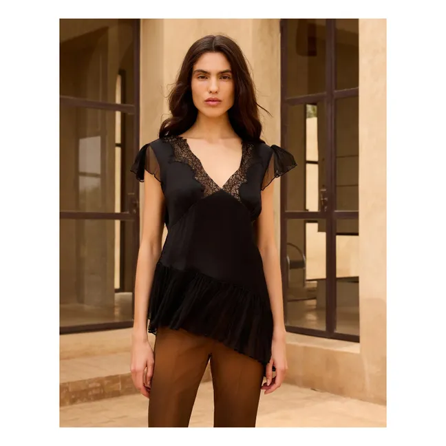 Top Sibilla Soie | Noir