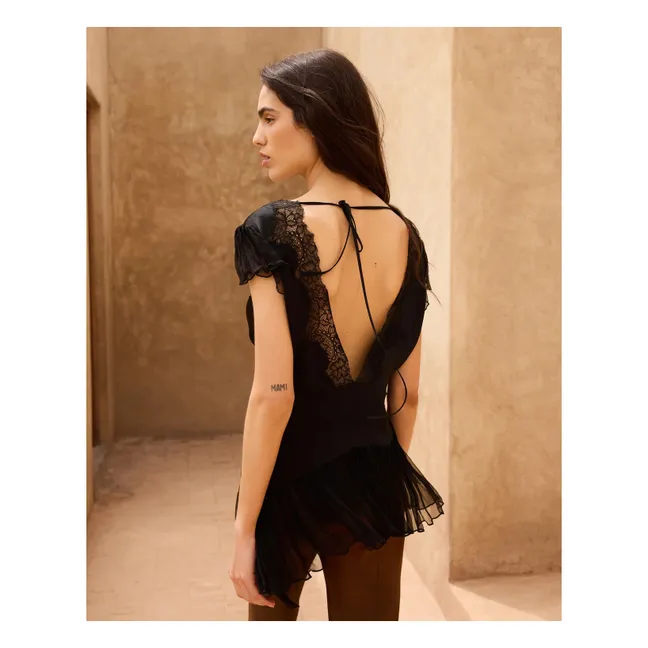 Top Sibilla Soie | Noir
