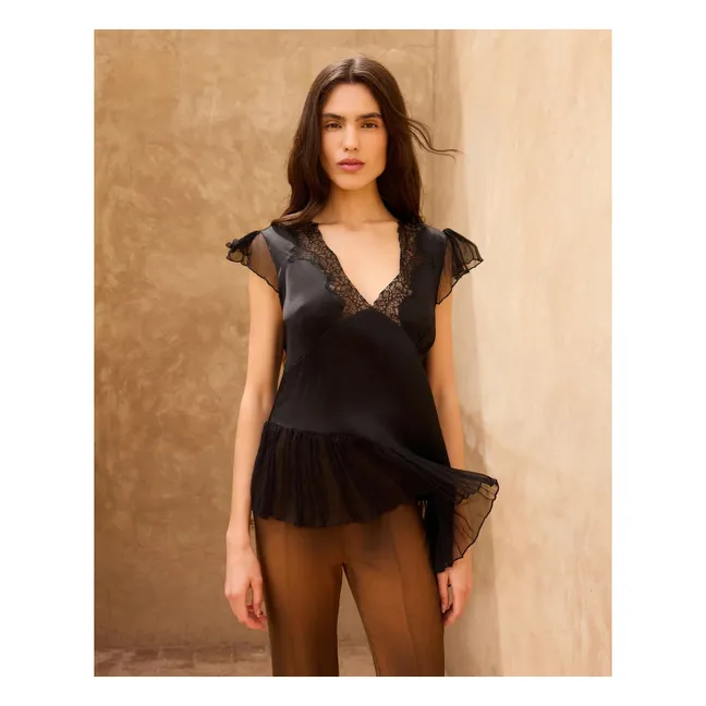 Top Sibilla Soie | Noir