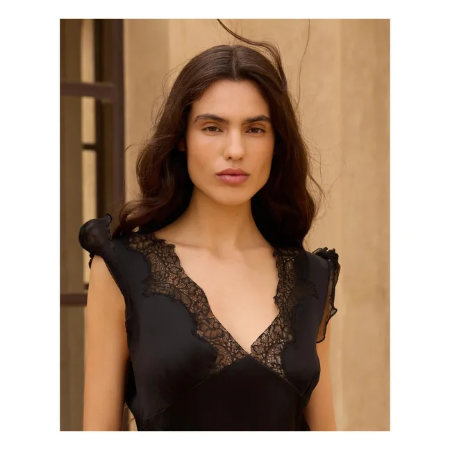 Top Sibilla Soie | Noir