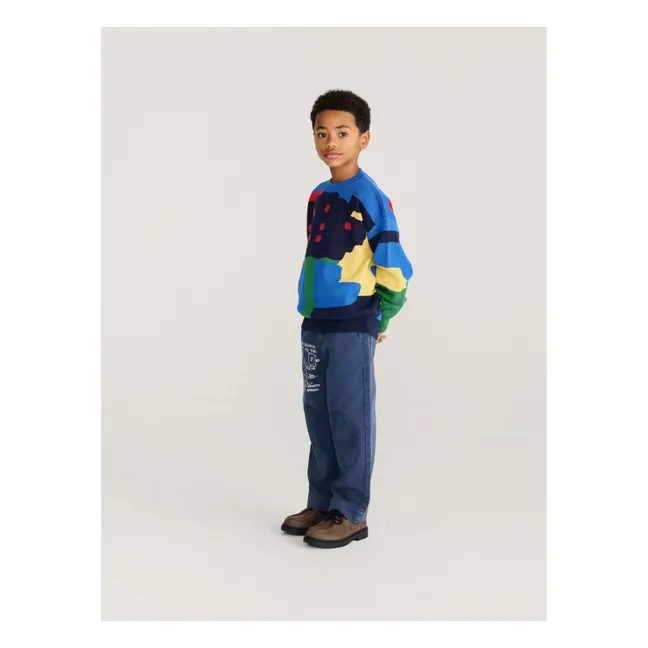 Camouflage Organic Cotton Sweater | Blue