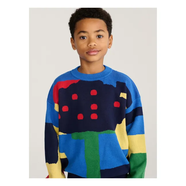 Camouflage Organic Cotton Sweater | Blue