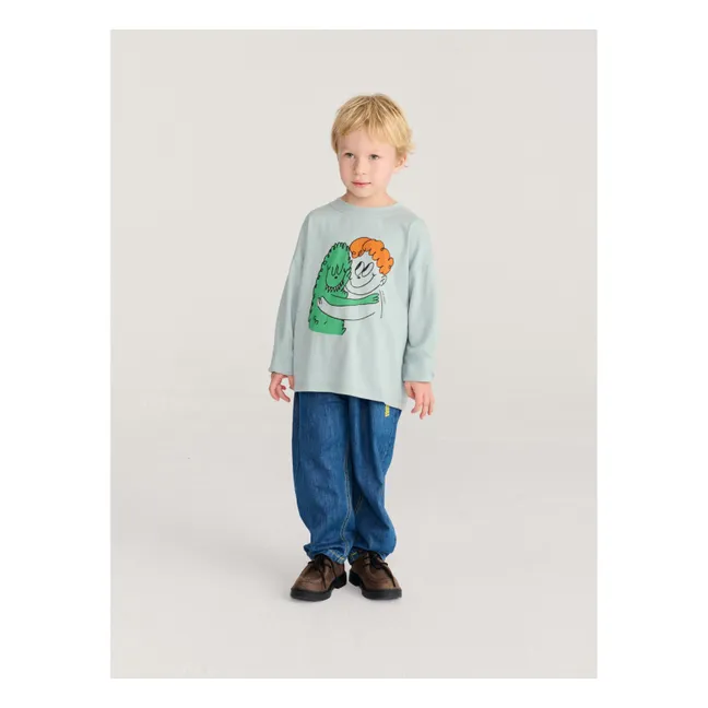T-shirt Monstre Coton Bio | Bleu ciel
