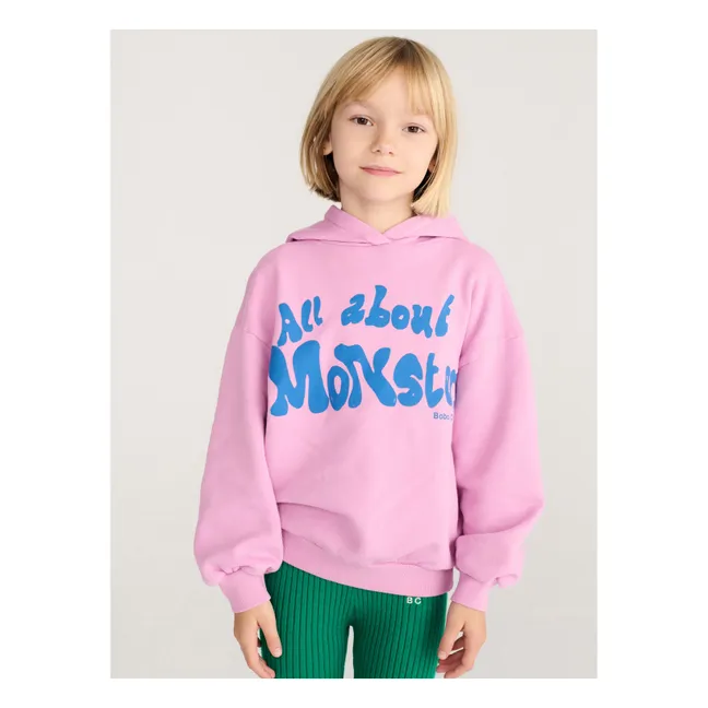 Sweat Capuche All About Monsters Coton Bio | Rose