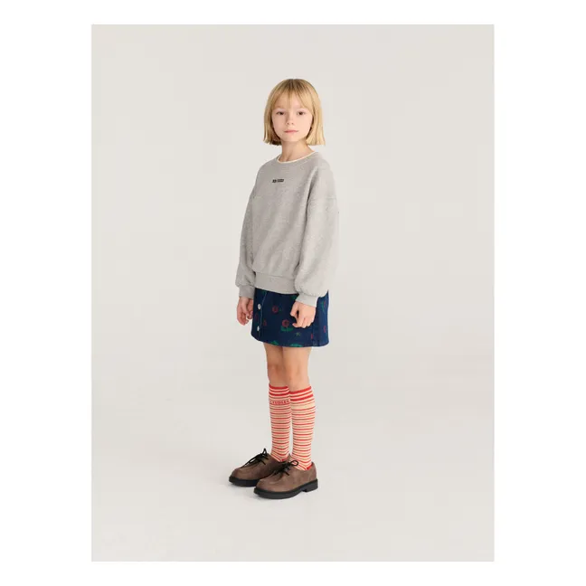 Sweat Champignons Coton Bio | Gris chiné