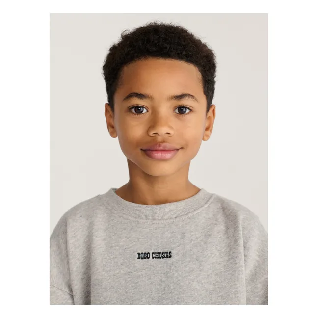 Sweat Champignons Coton Bio | Gris chiné