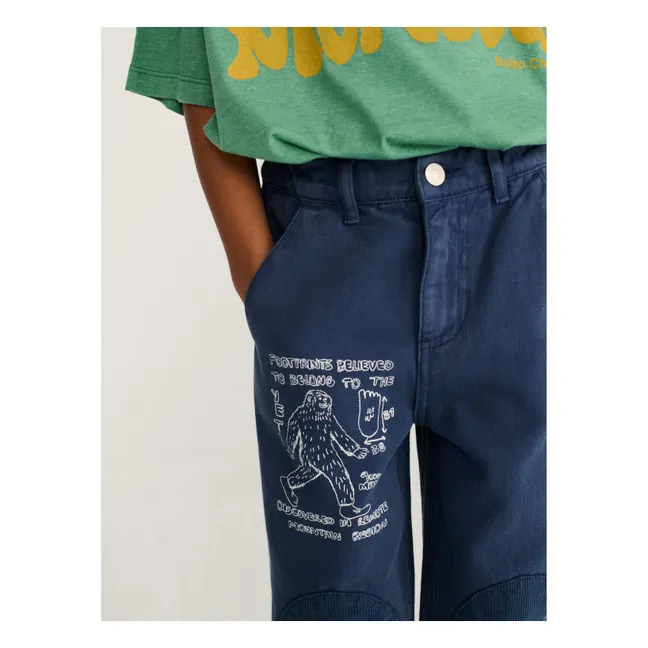 Pantalon Patchs Coton Bio | Bleu