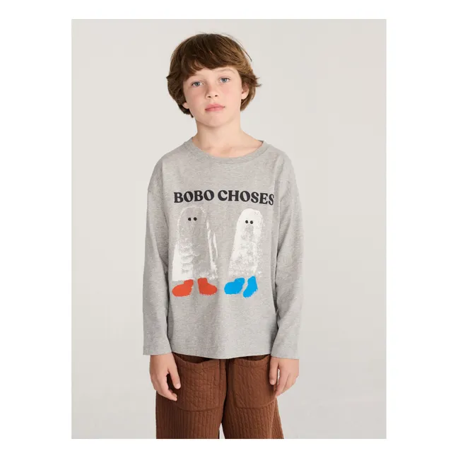 T-shirt Fantômes Bobo Choses Coton Bio | Gris chiné