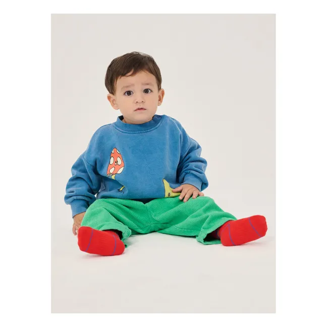 Pantalon Champignons Velours Côtelé Coton Bio | Vert