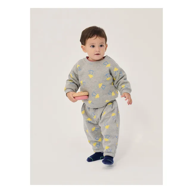 Jogger Soucoupes Coton Bio Bébé | Gris chiné