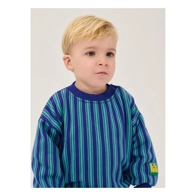 Sweat Rayé Coton Bio | Bleu