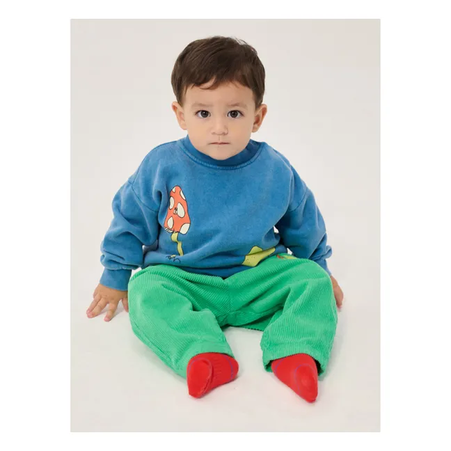 Pantalon Champignons Velours Côtelé Coton Bio | Vert