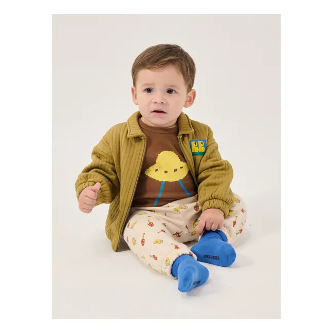 Jogger Champignons Coton Bio Bébé | Ecru