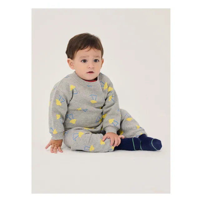 Jogger Soucoupes Coton Bio Bébé | Gris chiné