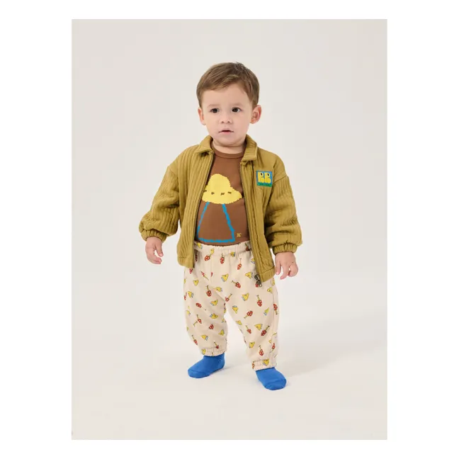 Jogger Champignons Coton Bio Bébé | Ecru