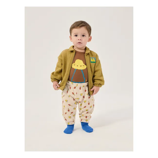 Jogger Champignons Coton Bio Bébé | Ecru