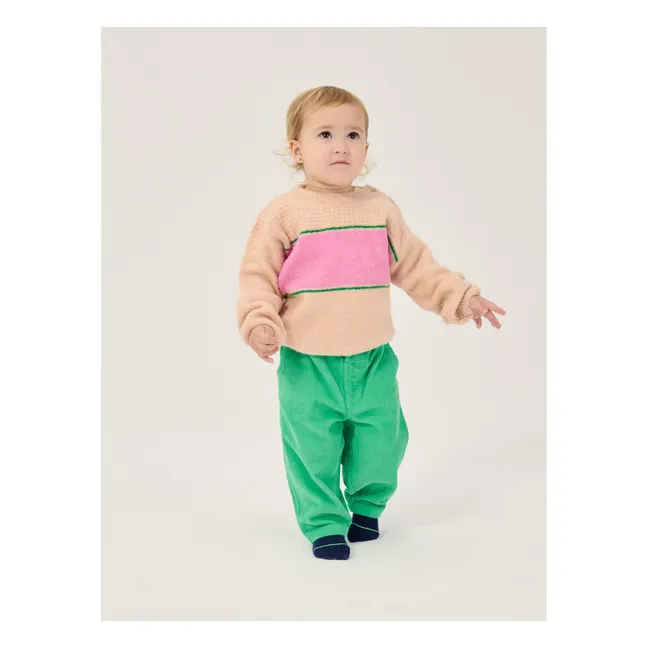 Pantalon Champignons Velours Côtelé Coton Bio | Vert