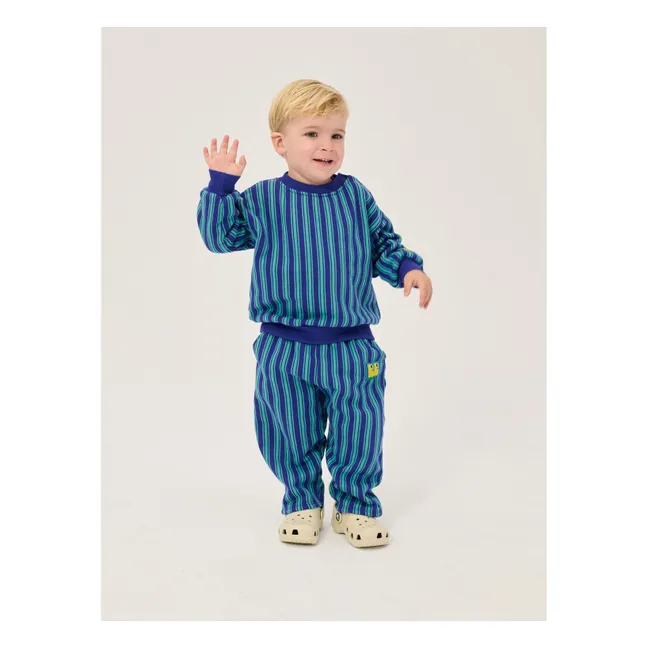 Organic cotton striped sweatshirt | Blue
