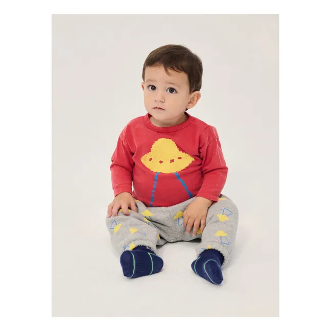 Jogger Soucoupes Coton Bio Bébé | Gris chiné