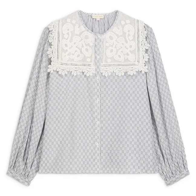 Blouse Rayures Kitalle Coton | Crème