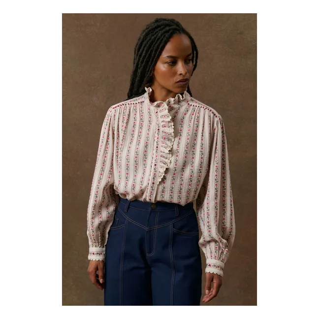 Blouse Rayures Cora Coton Bio | Crème