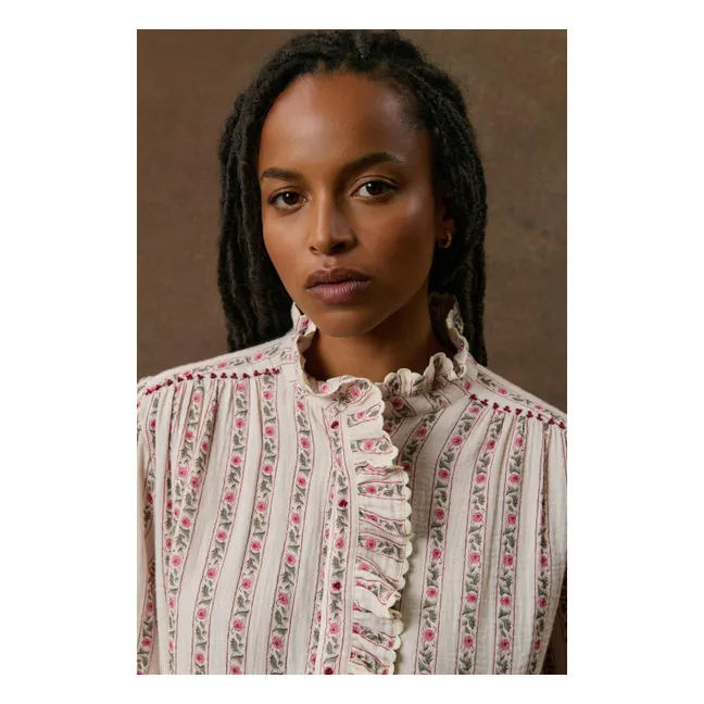 Blouse Rayures Cora Coton Bio | Crème