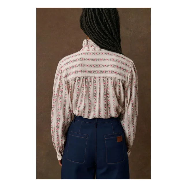 Blouse Rayures Cora Coton Bio | Crème