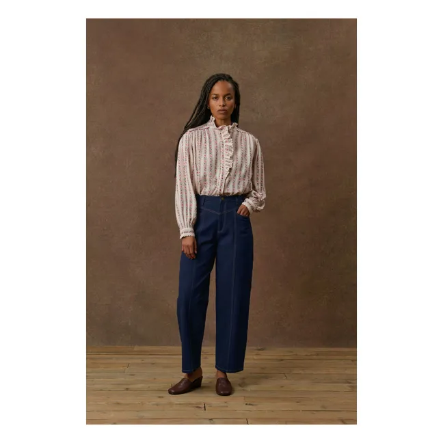 Blouse Rayures Cora Coton Bio | Crème
