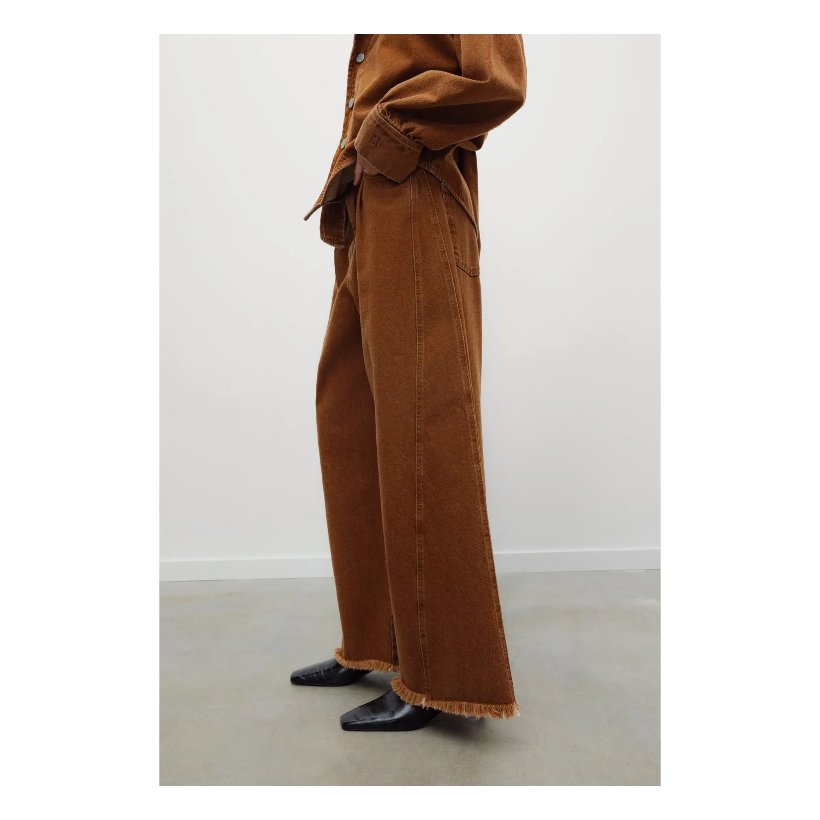 Pantalon Denim Coton | Hazelnut- Image produit n°7