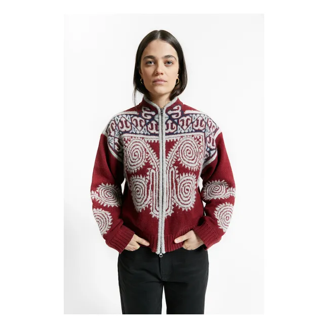 Cardigan Brodé Wakeboard | Bordeaux