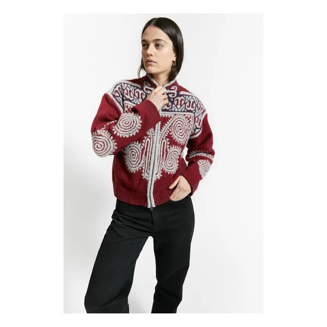 Cardigan Brodé Wakeboard | Bordeaux