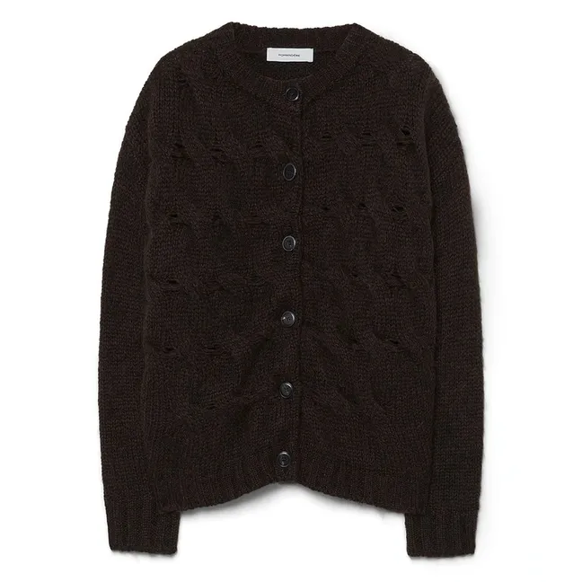 Cardigan Laine et Alpaga | Marron foncé