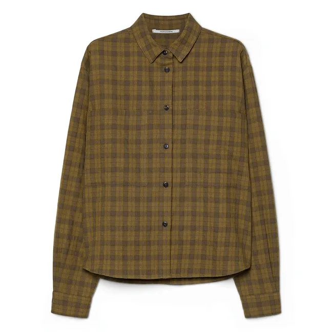 Chemise Carreaux Laine et Coton | Marron