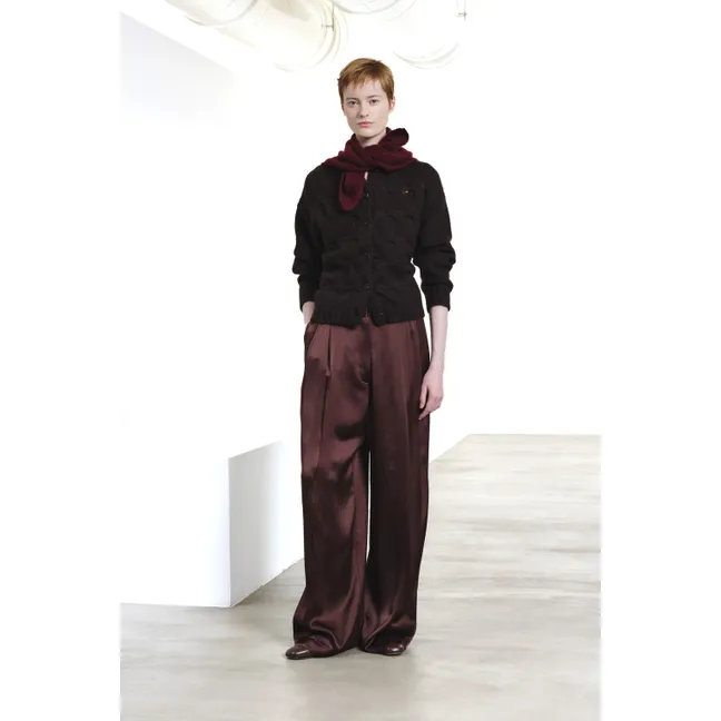 Cardigan Laine et Alpaga | Marron foncé