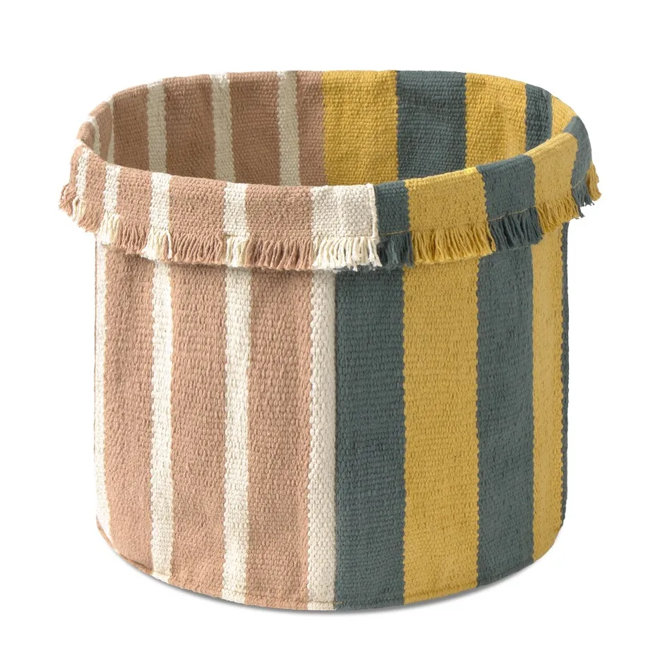 Panier de Rangement Rayé | Jaune- Image produit n°0