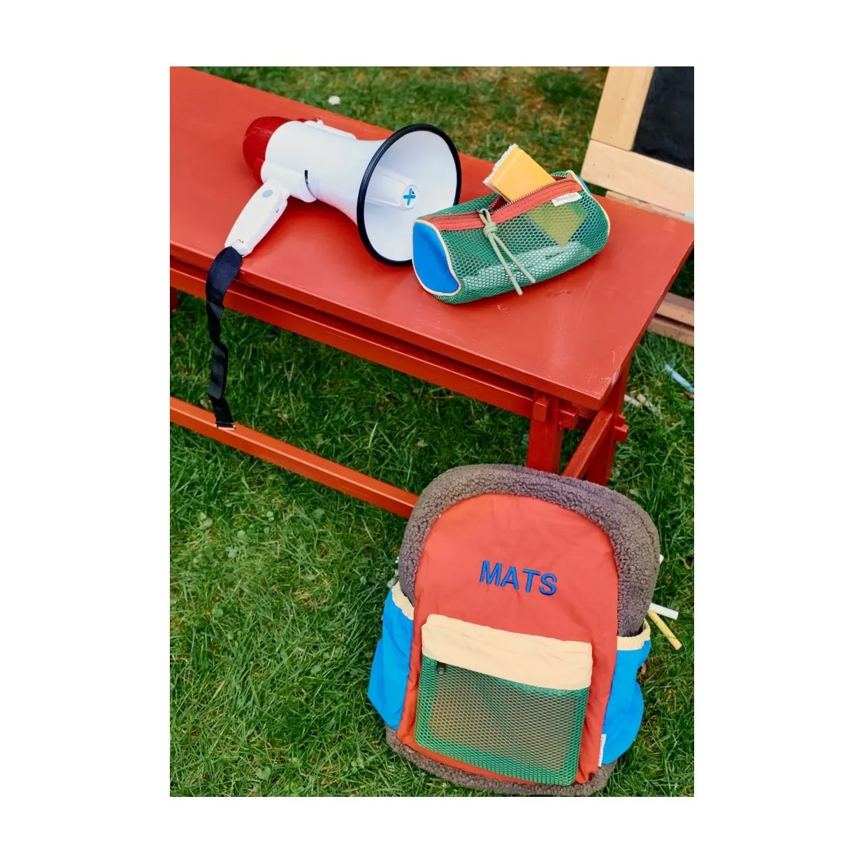 Sac à dos patchwork | Rouge- Image produit n°1