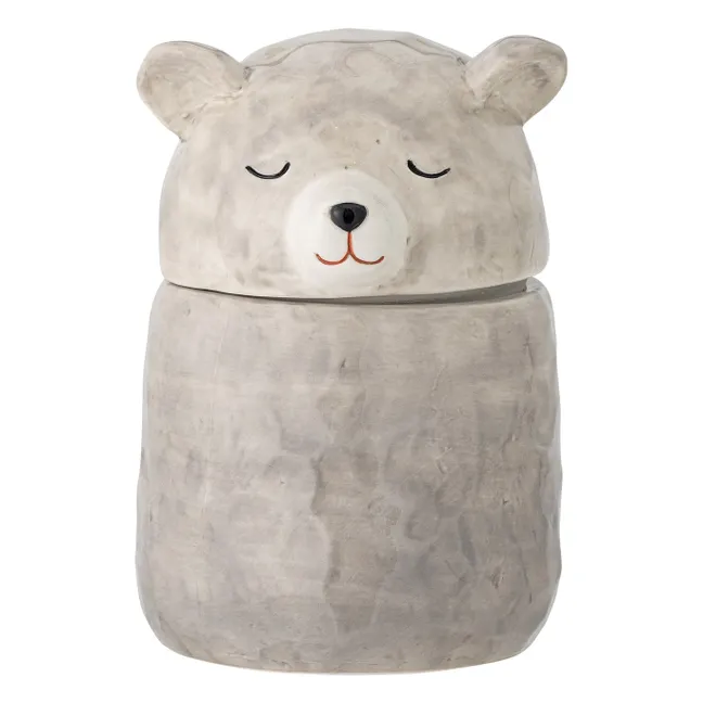 Puk Stoneware Storage Box | Light grey