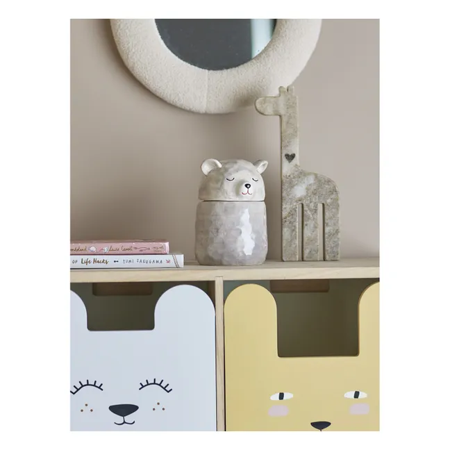 Boîte de Rangement en Grès Puk | Gris clair