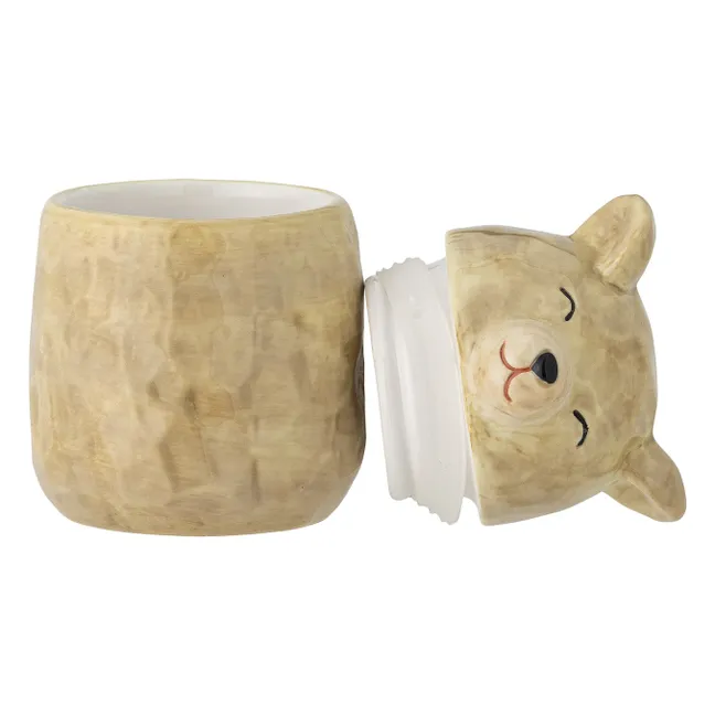 Boîte de Rangement en Grès Puk | Beige