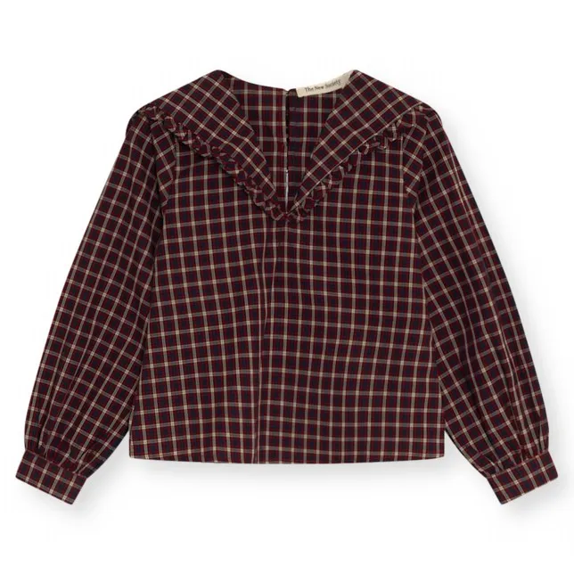 Orbit Checkered Blouse | Burgundy