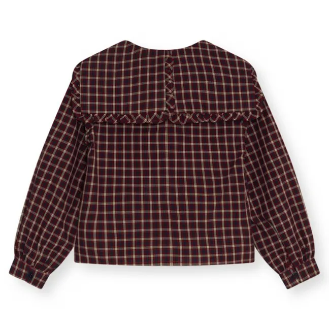 Orbit Checkered Blouse | Burgundy
